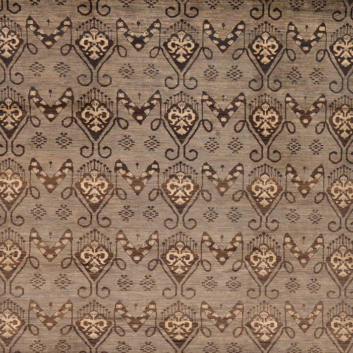 Square Abstract Orange Brown Modern Rug, abs224