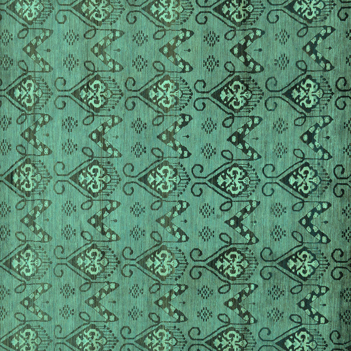 Square Machine Washable Abstract Turquoise Modern Area Rugs, wshabs224turq