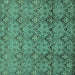 Square Machine Washable Abstract Turquoise Modern Area Rugs, wshabs224turq