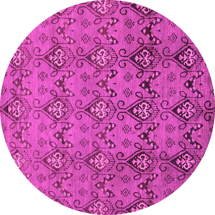 Round Machine Washable Abstract Pink Modern Rug, wshabs224pnk
