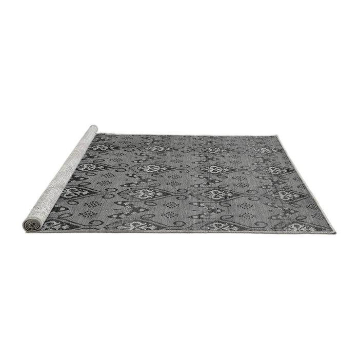 Sideview of Machine Washable Abstract Gray Modern Rug, wshabs224gry