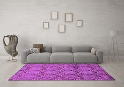Machine Washable Abstract Purple Modern Area Rugs in a Living Room, wshabs224pur