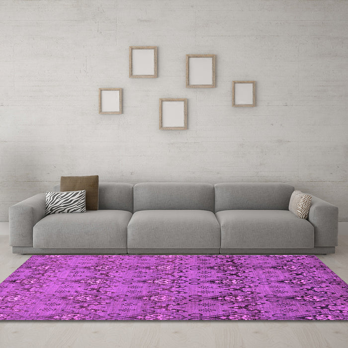 Machine Washable Abstract Purple Modern Area Rugs in a Living Room, wshabs224pur