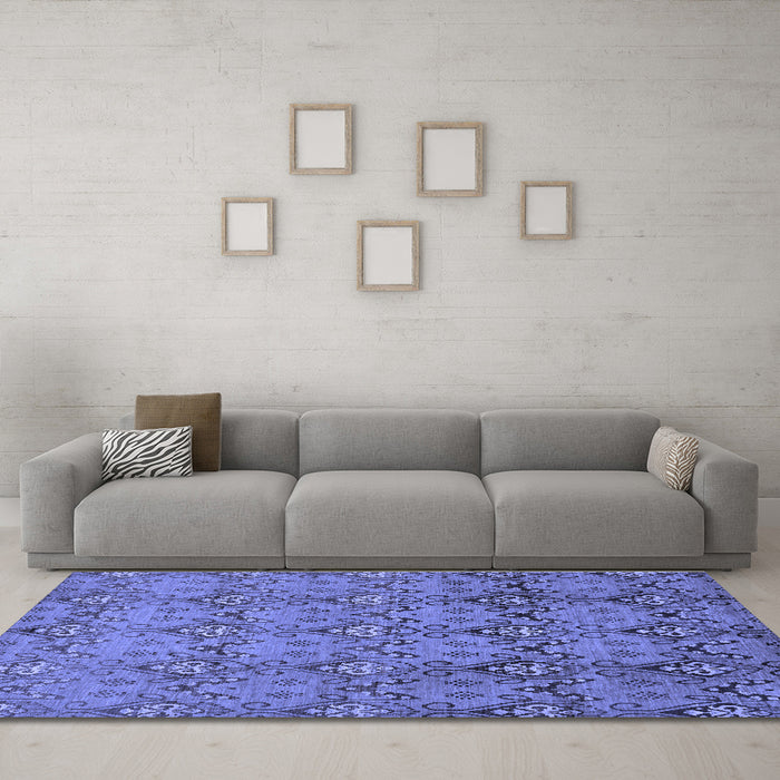 Machine Washable Abstract Blue Modern Rug in a Living Room, wshabs224blu