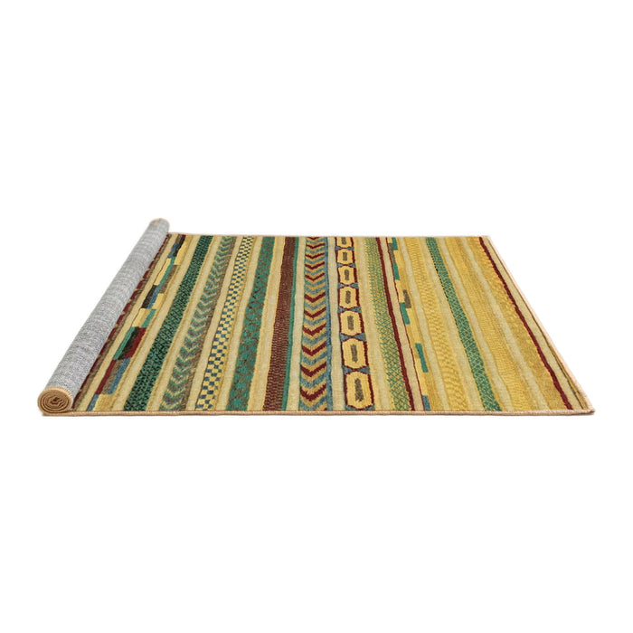 Sideview of Machine Washable Abstract Gen Brown Yellow Rug, wshabs2250