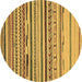 Round Oriental Brown Modern Rug, abs2250brn