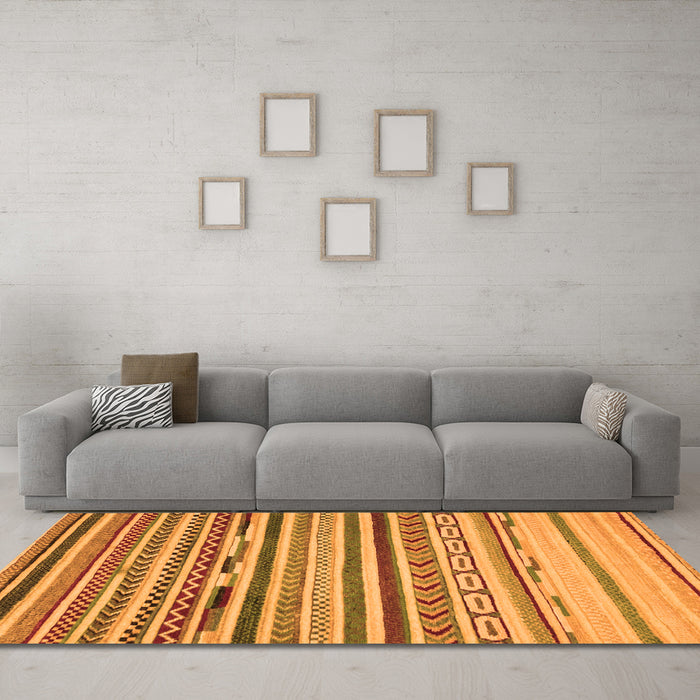 Machine Washable Oriental Orange Modern Area Rugs in a Living Room, wshabs2250org