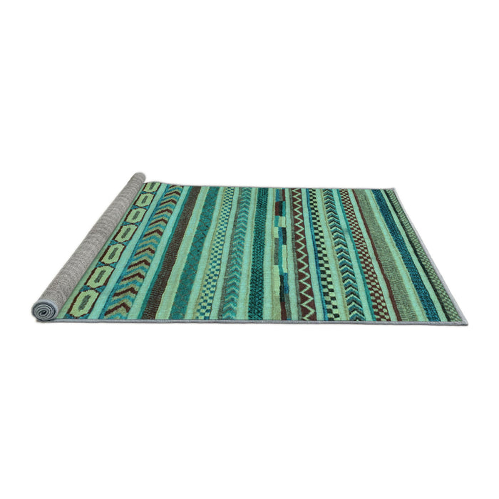 Sideview of Machine Washable Oriental Light Blue Modern Rug, wshabs2250lblu