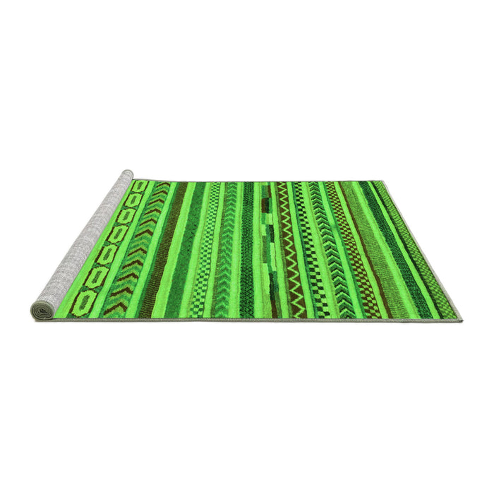 Sideview of Machine Washable Oriental Green Modern Area Rugs, wshabs2250grn