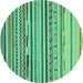 Round Oriental Turquoise Modern Rug, abs2250turq