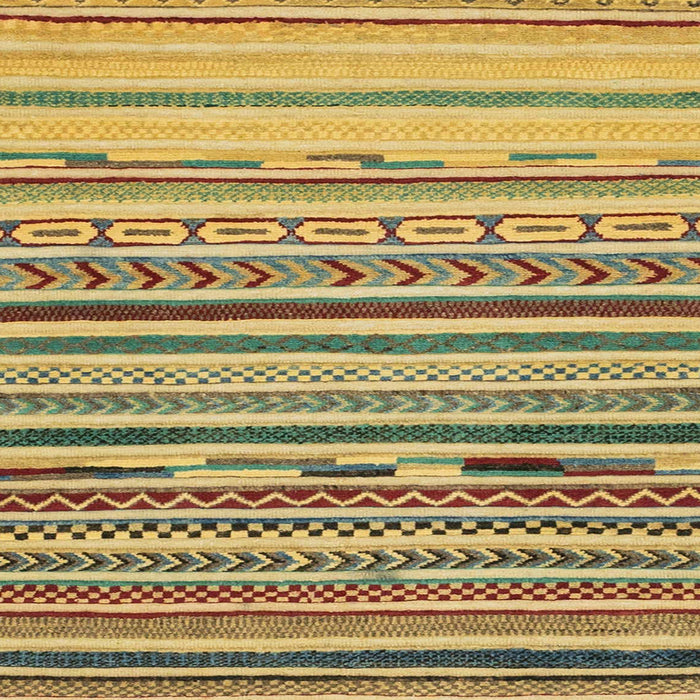 Square Abstract Golden Brown Yellow Oriental Rug, abs2250