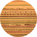 Round Oriental Orange Modern Rug, abs2250org