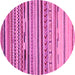 Round Oriental Pink Modern Rug, abs2250pnk