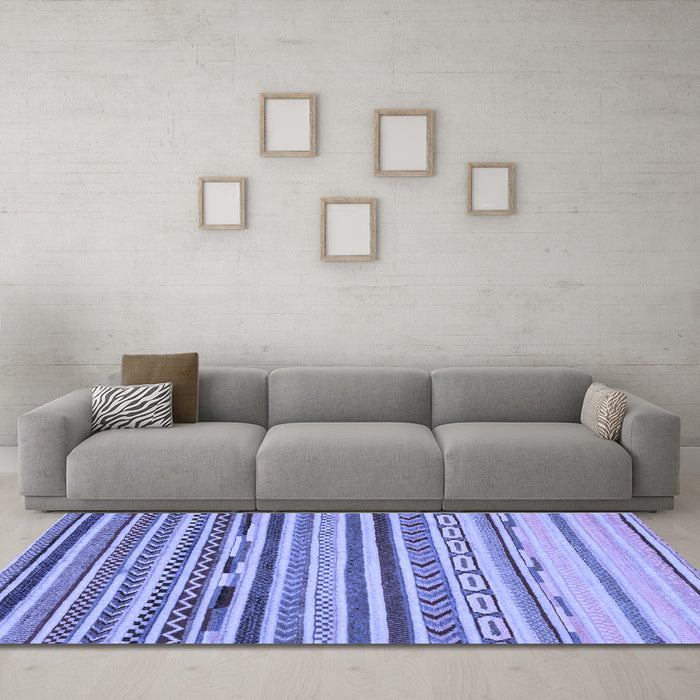 Machine Washable Oriental Blue Modern Rug in a Living Room, wshabs2250blu