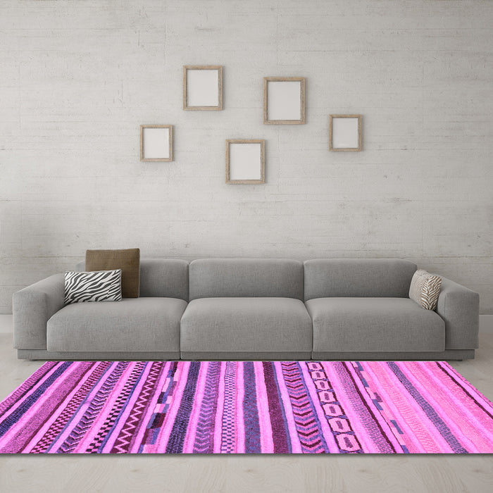 Machine Washable Oriental Purple Modern Area Rugs in a Living Room, wshabs2250pur