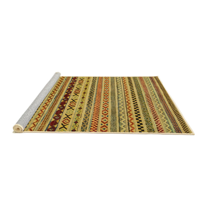 Sideview of Machine Washable Abstract Deep Yellow Rug, wshabs2251