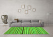 Machine Washable Oriental Green Modern Area Rugs in a Living Room,, wshabs2251grn