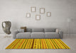 Machine Washable Oriental Yellow Modern Rug in a Living Room, wshabs2251yw