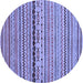 Round Oriental Blue Modern Rug, abs2251blu