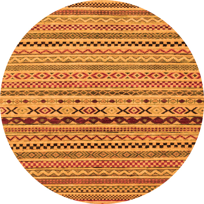 Round Oriental Orange Modern Rug, abs2251org