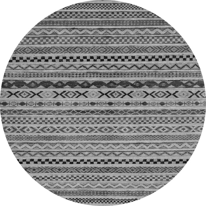 Round Machine Washable Oriental Gray Modern Rug, wshabs2251gry