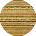 Round Machine Washable Abstract Deep Yellow Rug, wshabs2251