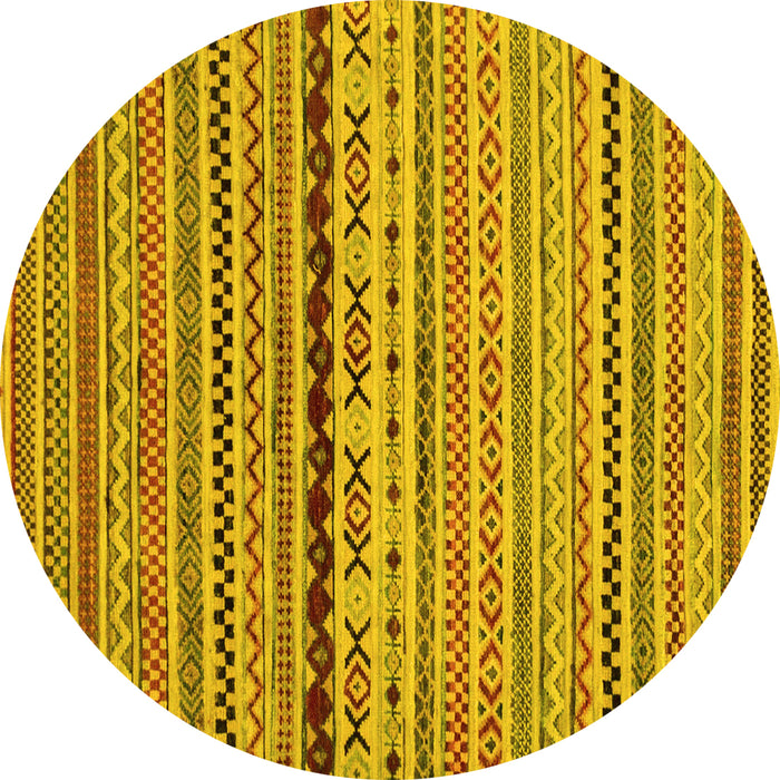 Round Oriental Yellow Modern Rug, abs2251yw