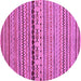 Round Machine Washable Oriental Purple Modern Area Rugs, wshabs2251pur