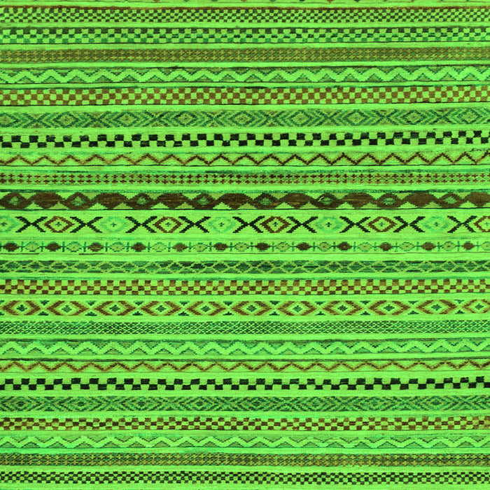 Square Machine Washable Oriental Green Modern Area Rugs, wshabs2251grn