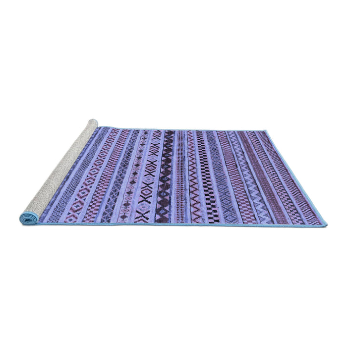 Sideview of Machine Washable Oriental Blue Modern Rug, wshabs2251blu