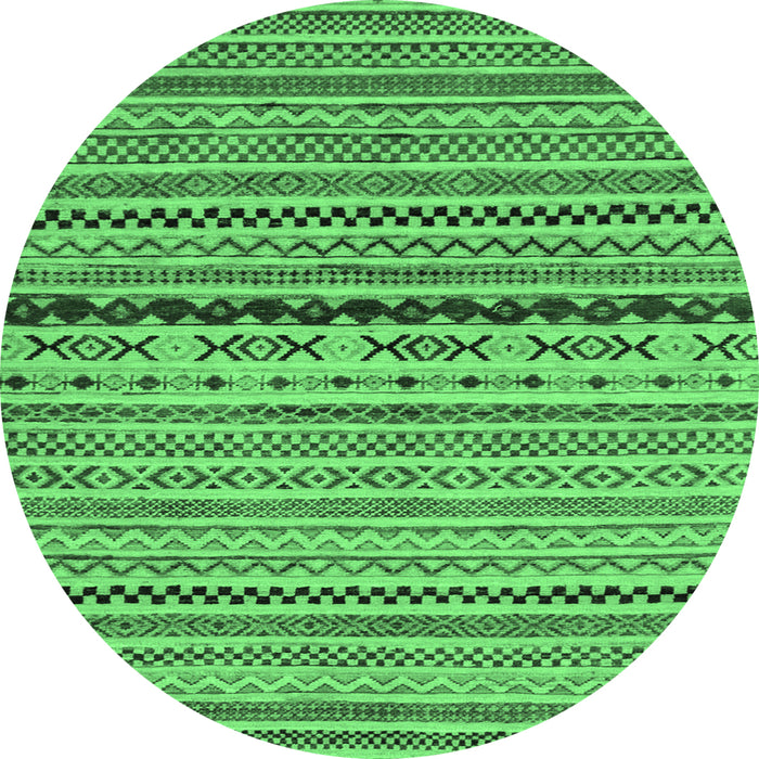 Round Oriental Emerald Green Modern Rug, abs2251emgrn