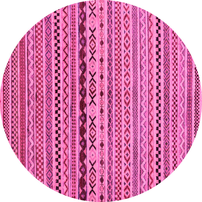 Round Oriental Pink Modern Rug, abs2251pnk