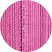 Round Oriental Pink Modern Rug, abs2251pnk