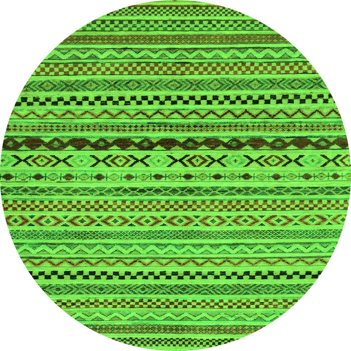 Round Oriental Green Modern Rug, abs2251grn