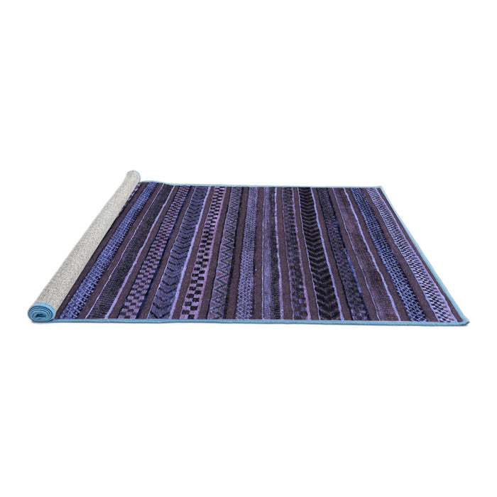 Sideview of Machine Washable Oriental Blue Modern Rug, wshabs2252blu