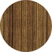 Round Oriental Brown Modern Rug, abs2252brn