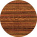 Round Oriental Orange Modern Rug, abs2252org