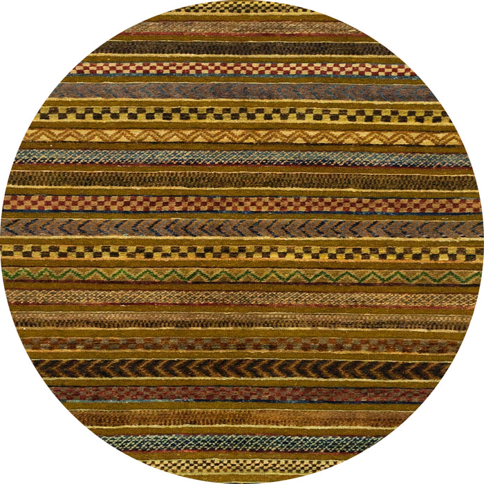Round Abstract Red Brown Oriental Rug, abs2252