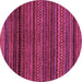 Round Oriental Pink Modern Rug, abs2252pnk