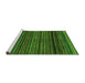 Sideview of Machine Washable Oriental Green Modern Area Rugs, wshabs2252grn