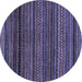 Round Oriental Blue Modern Rug, abs2252blu