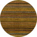 Round Machine Washable Abstract Red Brown Rug, wshabs2252