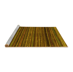 Sideview of Machine Washable Oriental Yellow Modern Rug, wshabs2252yw