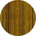 Round Oriental Yellow Modern Rug, abs2252yw