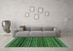 Machine Washable Oriental Emerald Green Modern Area Rugs in a Living Room,, wshabs2252emgrn