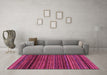 Machine Washable Oriental Pink Modern Rug in a Living Room, wshabs2252pnk