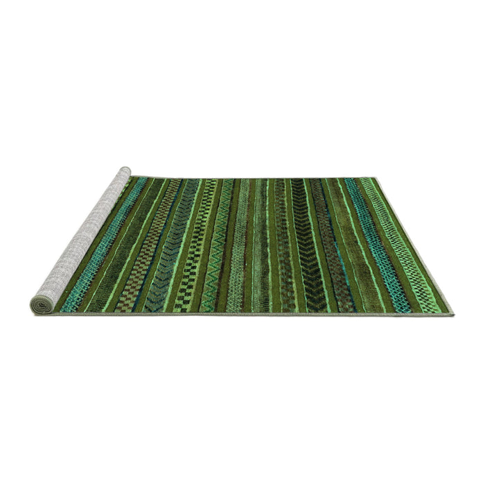 Sideview of Machine Washable Oriental Turquoise Modern Area Rugs, wshabs2252turq