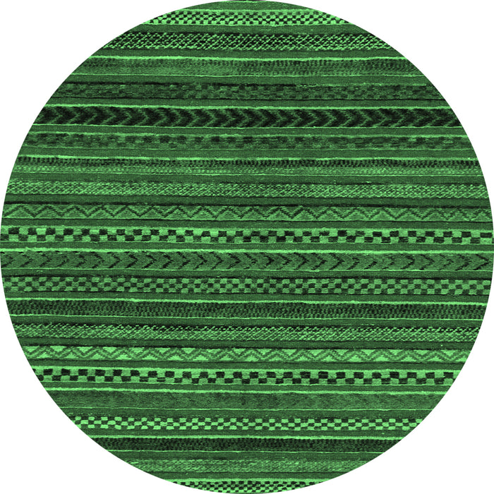 Round Oriental Emerald Green Modern Rug, abs2252emgrn