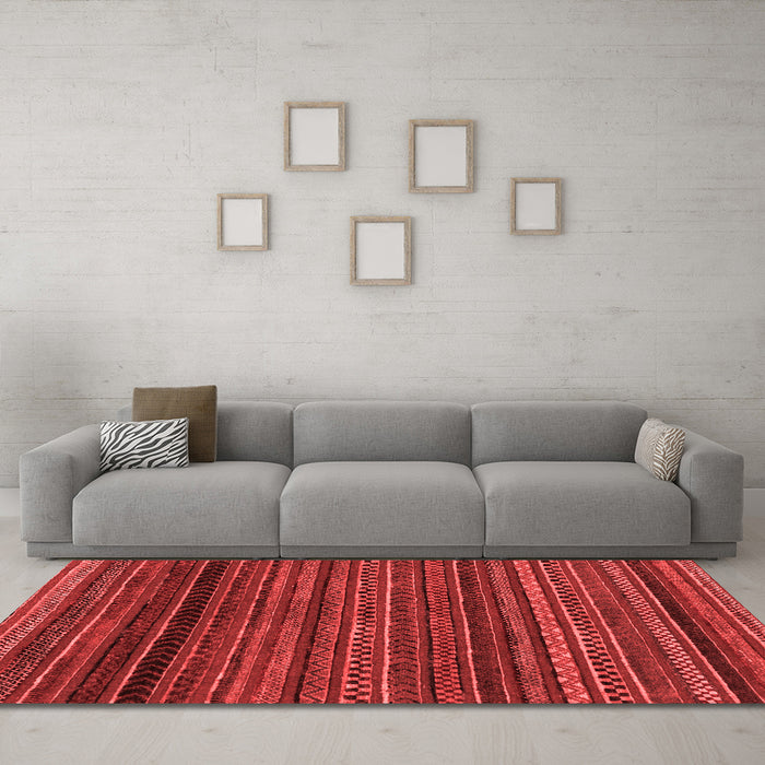 Modern Red Washable Rugs