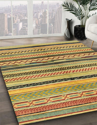 Abstract Golden Brown Yellow Oriental Rug, abs2253